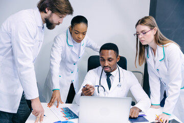 hospital, profession, people, technology and medicine concept -