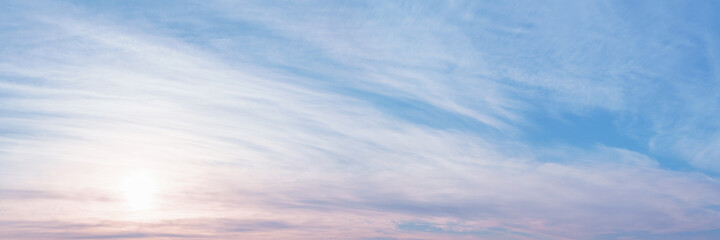Pastel colored sky at sunset panoramic
