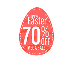 Easter Sale banner with Colorful Painted Easter Eggs.Easter eggs with on white background. Vector illustration for holiday greeting card.
