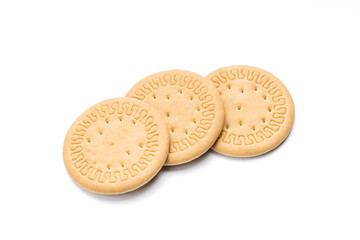 cookie isolated on white background. round biscuit cut out. sweet food concept