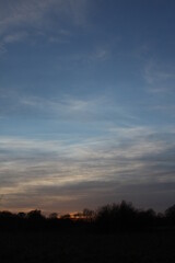 sunset in the clouds in the wilderness