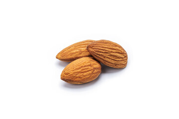 almond isolated on white background. prunus dulcis cut out