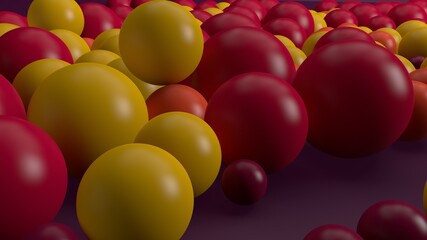 Diseño Abstracto de esferas coloridas. Ilustración futurista para fondo.  Rener 3d iceberg, sci fi, paisaje, metal, liquido, geometría.