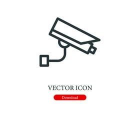 security camera  vector icon.  Editable stroke. Symbol in Line Art Style for Design, Presentation, Website or Apps Elements, Logo. Pixel vector graphics - Vector