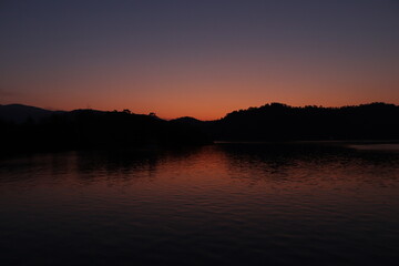 sunset over the river
