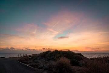 coucher de soleil sur la mer