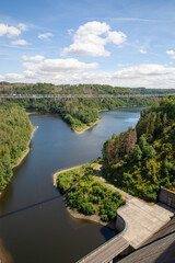 Rope bridge Rappbodetalsperre Harz mountains