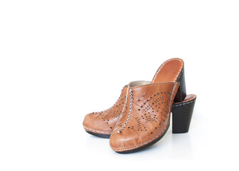 Pair of casual summer shoes, genuine leather footwear