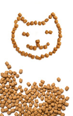 Cat food smiling face isolated
