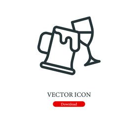 Drink vector icon.  Editable stroke. Symbol in Line Art Style for Design, Presentation, Website or Apps Elements, Logo. Pixel vector graphics - Vector