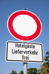 red circle road sign