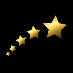 Golden stars. Winner, top, awards, review, feedback, rank. Vector illustration