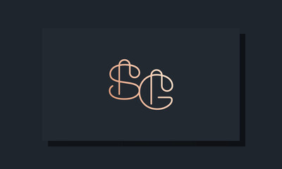Minimal clip initial letter SG logo