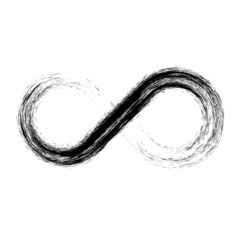 Grunge Infinity Symbol. Distressed Paint Brush, vector design.