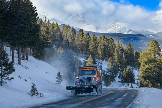 Snow Plow in the Rocky Mountains