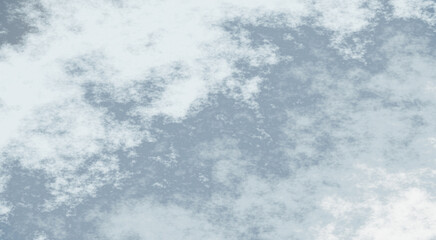 White, bluish clouds and a blue sky. Procedural graphic designed as a 3D render, 3D illustration.