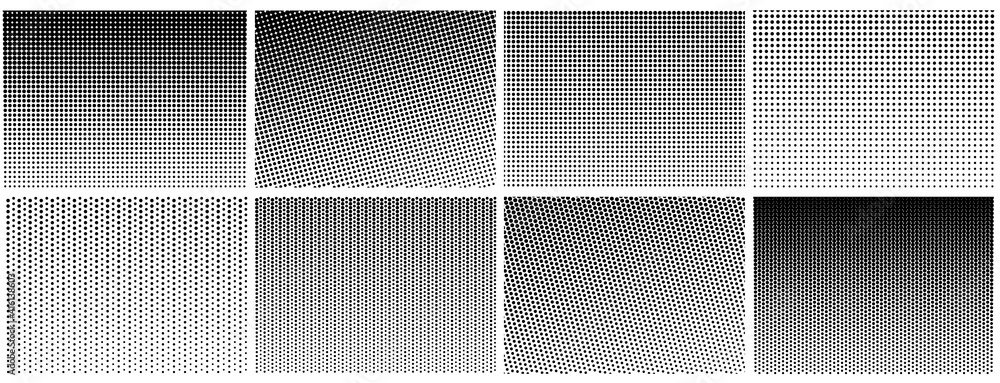 Poster halftone gradient effect. dot texture, dotted geometric pattern background. fade circle lines, black