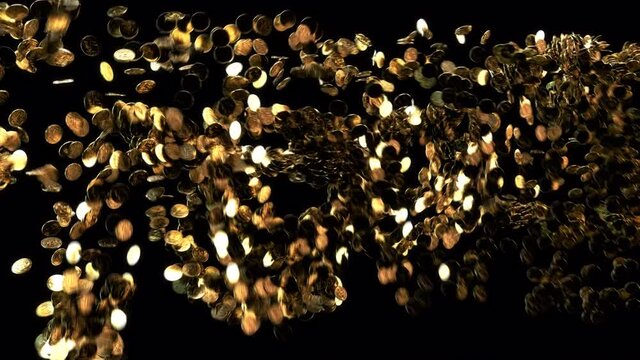BITCOIN ANIMAZIONE 3D RIVELAZIONE TESTO 50.000 CON CANALE ALPHA