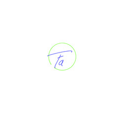 FA initial handwritten calligraphy, for monogram and logo