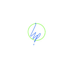 HP initial handwritten calligraphy, for monogram and logo