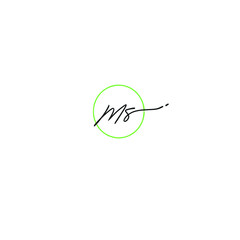 MS initial handwritten calligraphy, for monogram and logo