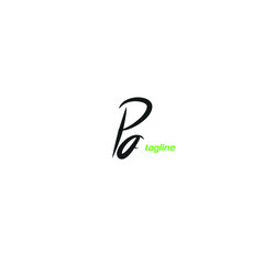PA initial handwritten calligraphy, for monogram and logo