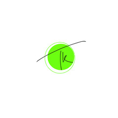 TK initial handwritten calligraphy, for monogram and logo