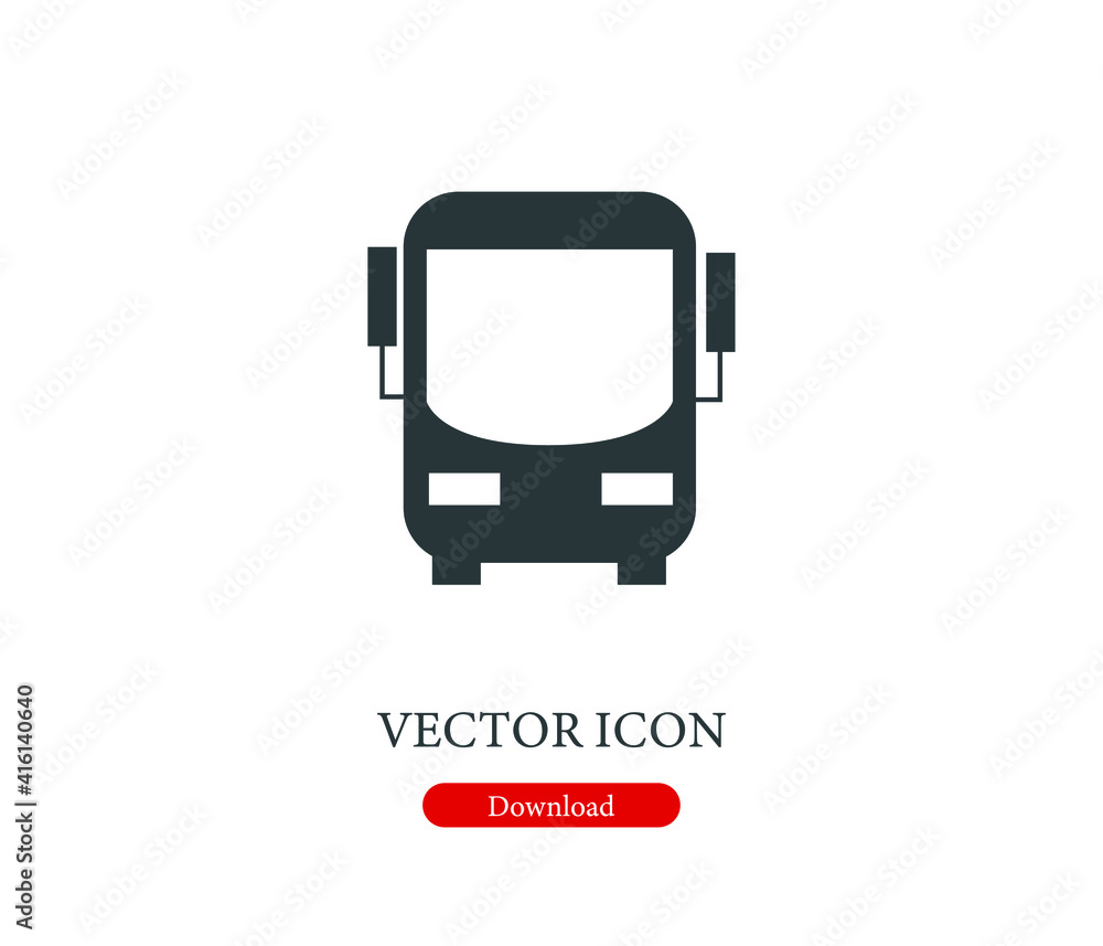 Poster bus vector icon. editable stroke. symbol in line art style for design, presentation, website or apps