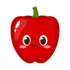 Cute red sweet pepper character