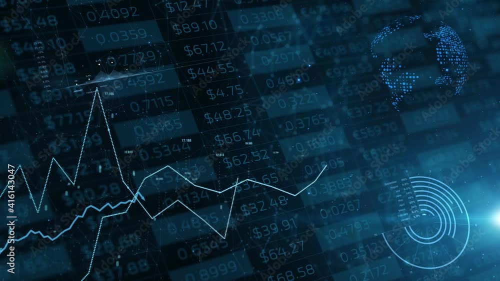 Poster modern business info graphics animation background. chart, graphs in motion.