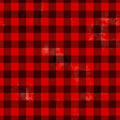 Buffalo plaid watercolor lumberjack tartan seamless pattern. Textile seamless background. Geometric square checks, black stripes on red backdrop for fabric, decoration, scrapbooking, digital paper