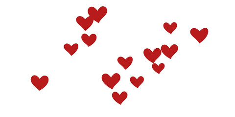 Heart confetti falling beautifully chaotically.