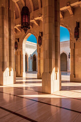 The Sultan Qaboos Grand Mosque in Muscat, Oman.