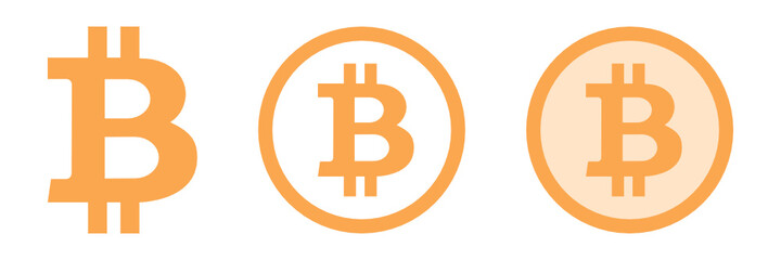 Set of vector Bitcoin logo