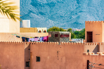 House roofs in the old town of Nizwa, Oman.