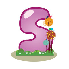 happy birthday card illustration vector background child graphic design number five baby shower  banner poster 