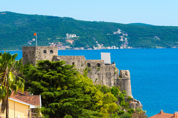 Fototapeta na wymiar The Fortress of 'Stari Grad' on the Adriatic coast, Herceg Novi, Montenegro