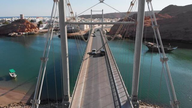 Aerial view of the bridge of Sur, Oman