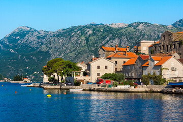 Naklejka na ściany i meble Perast on the Bay of Kotor, Montenegro