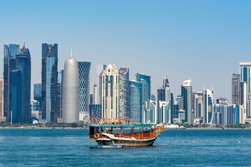 Fototapeta na wymiar Harbor in Doha city, Qatar