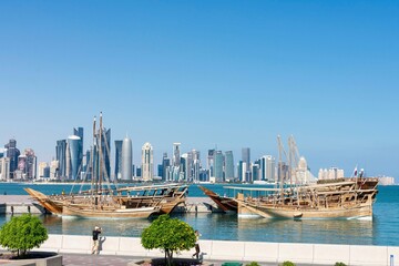 Harbor in Doha city, Qatar