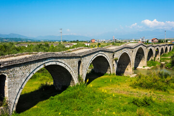 Fototapeta na wymiar Terzijski Bridge (Tailor's Bridge), an Ottoman bridge, over Erenik river, Gjakova, Kosovo