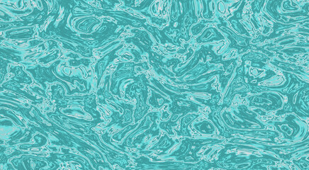Green, teal colored swirls on a pale green background. Procedural graphic designed as a 3D render, 3D illustration.