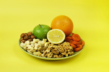 healthy food fruits and nuts protein spring