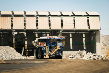 A mining truck at work in a uran mine in Namibia, Africa. © ERIK BERGIN PHOTOS