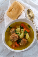 Russian Frikadeller Meatball Soup