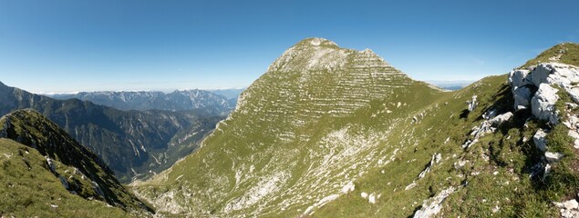 the top of Monte Cimone from the east in the Julian Alps in Italy