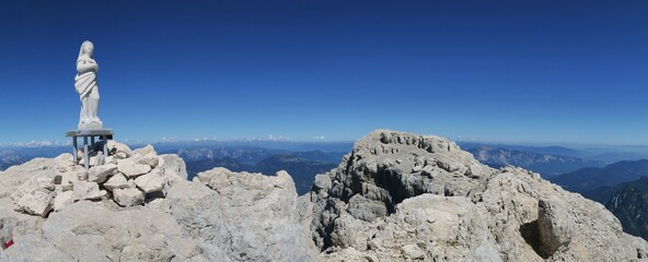 the top of Jôf Fuart mountain in the Julian Alps in Italy