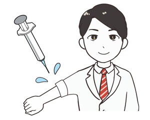 ワクチン接種　医療従事者　男性