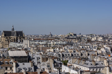 Fototapeta na wymiar Panorama of Paris. France. View from Centre Georges Pompidou. 